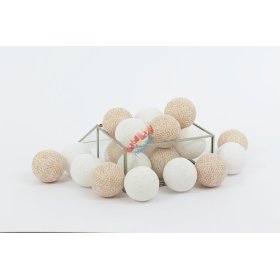 Bavlněné svítící LED kuličky Cotton Balls - zlaté